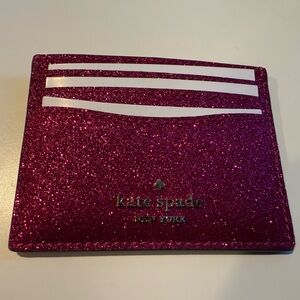 Kate Spade Pink Glitter Card Holder